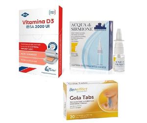 Ibsa Terme Di Sirmione Kit Difesa e Benessere - Vitamina D3 2000 Ui + Acqua Di Sirmione + Gola Tabs