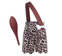 IBTOM CASTLE Bam Bam Costume per Bambinie - Bambini Costume da Caveman Uomo delle caverne in Maschera Halloween Carnevale Festa di Compleanno Servizio Fotografico Outfit Marrone - Leopardo 18-24Mesi