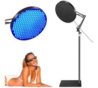 Ibtyzo Lampada Abbronzante Viso Casa, 50w Solarium Per La Casa 250 Leds Lampada Abbronzante Corpo E Viso Con Supporto Regolabile In Altezza E Occhiali Lampade Abbronzanti (Blu)