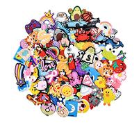 Ibuclein Lotto di ciondoli a forma di scarpa casuali, 40, 60, 100, 150, 185, 200 pezzi diversi misti per scarpe, decorazioni in PVC a forma di animali, fiori, palline, lettere, numeri, forme, scarpe