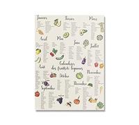 IBUKHSDGYIFH Frutta e verdura di stagione Poster e stampa su tela Pittura botanica Modern Wall Art Pictures For Kitchen Room Home Decor Senza cornice-50x70cm
