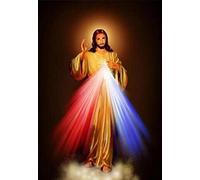 IBUKHSDGYIFH Moderno Dio Misericordia Gesù Cristiano Tela Pittura Poster e Stampe di Arte Della Parete Murale Immagine per Soggiorno Decorazione Della Casa Senza Cornice-50X70cm