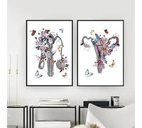IBUKHSDGYIFH Vintage Riproduttivo Utero Anatomia Medicina Wall Art Canvas Pittura Urologo Poster E Stampe Immagini A Parete Per Soggiorno Senza Cornice-30X40cmx2
