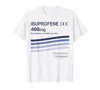 Ibuprofene 400mg - Grafica Farmaco Generico e Design Medico Maglietta, Uomo, Bianco, L