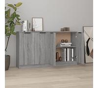 IBUQDDV 2 credenze Sonoma grigio 60 x 30 x 70 cm, materiale in legno con design minimalista e ampio spazio di archiviazione, versatile come armadi per console o mensole