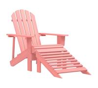 IBUQDDV Adirondack Sedia da giardino con poggiapiedi in legno massello di abete rosa, robusta e resistente alle intemperie, con poggiapiedi rimovibile per terrazza e giardino, colore: rosa