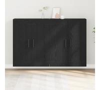 IBUQDDV Armadi a muro 2 pezzi rovere nero legno con quattro ante per sala da pranzo stoccaggio e decorazione, materiale in legno di alta qualità e superficie opaca