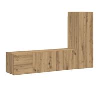 IBUQDDV Armadietti da parete per TV, 3 pezzi, in legno di quercia artisana, con molto spazio e design moderno per il vostro soggiorno, mobili sottili per una pratica conservazione e decorazione