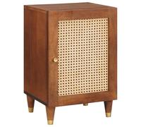 IBUQDDV Armadio da bagno con ripiano e porta in legno di mango 38 x 33,5 x 58 cm, colore marrone