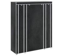 IBUQDDV Armadio portatile in tessuto con scomparti e aste appendiabiti 45 × 150 × 176 cm nero - Protezione antipolvere per vestiti e scarpe, pieghevole e salvaspazio, ideale per cantina, soffitta