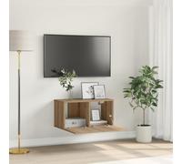 IBUQDDV Artisan - Set di mobili per TV, in legno di quercia, rettangolare, con due ante per una pratica conservazione e un design salvaspazio montato a parete