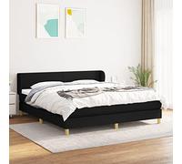 IBUQDDV Bed Struttura letto Letto a Piattaforma Telai per letti Giroletto a Molle con Materasso Nero 160x200 cm in Tessuto
