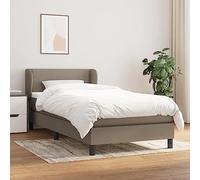 IBUQDDV Bed Struttura letto Telai per letti Letto a Piattaforma Giroletto a Molle con Materasso Tortora 90x200 cm inTessuto