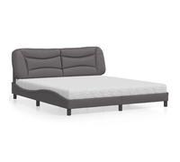 IBUQDDV Bed Struttura letto Telai per letti Letto a Piattaforma Letto con Materasso Grigio 180x200 cm in Similpelle