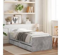 IBUQDDV Bed Telai per letti Letto a Piattaforma Struttura letto Giroletto con Cassetti Grigio Cemento 90x190 cm per camere da letto e hotel