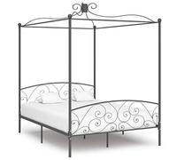 IBUQDDV Bed Telai per letti Letto a Piattaforma Struttura letto Letto a Baldacchino Grigio in Metallo 180x200 cm