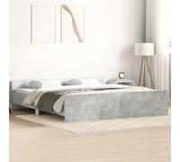 IBUQDDV Bed Telai per letti Struttura letto Letto a Piattaforma Giroletto con Testiera e Pediera Grigio Cemento 200x200 cm per Camera da Letto