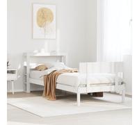 IBUQDDV Bed Telai per letti Struttura letto Letto a Piattaforma Letto senza Materasso Bianco 75x190 in Legno Massello di Pino