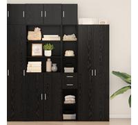 IBUQDDV Cabinet Slim Storage Rovere Nero 30x42.5x225 cm Materiale Legno con ripiani regolabili e superficie liscia per una vita moderna