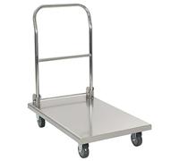 IBUQDDV Carrello a piattaforma in acciaio inox, 82 x 53 x 86 cm, colore argento, con funzionamento a pedale, pieghevole, durevole, per cucina, hotel, magazzino