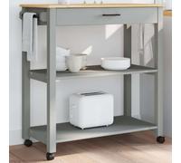 IBUQDDV Carrello da cucina Monza in legno massello 84 x 40 x 90 cm con cassetto e 2 ripiani, carrello con 4 ruote e spazio per cucina vintage, carrello da portata per soggiorno e bagno,