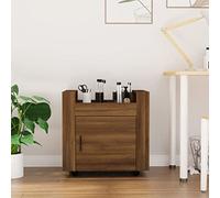 IBUQDDV Carrello da ufficio marrone effetto quercia, 60 x 45 x 60 cm, in legno con 4 ruote e robusta piastra superiore per ordine in ufficio