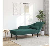 IBUQDDV Chaise longue con cuscino in velluto verde scuro, comodo rinnovamento con telaio in legno e schiuma elastica per un comfort ottimale, elegante mobile in resistente