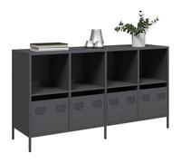 IBUQDDV Credenza antracite 135 x 39 x 73,5 cm in acciaio laminato a freddo, robusto comò con cassetti e forte piano superiore per molto spazio, mobili in metallo facile da pulire