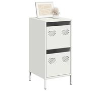 IBUQDDV Credenza bianca 35 x 39 x 73,5 cm in acciaio laminato a freddo con cassetto e piedini in metallo per riporre lo spazio | Struttura robusta e facile da pulire | Versatile nel soggiorno