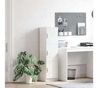 IBUQDDV Credenza bianca in legno MDF con tre grandi ripiani e finitura opaca per soggiorno moderno e sala da pranzo, design compatto con ampio spazio di archiviazione, costruzione robusta