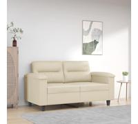 IBUQDDV Divano a 2 posti, color crema, 120 cm, in ecopelle, design moderno, durevole, con struttura in metallo, per soggiorno, antimacchia, comodo, look lussuoso, stabile