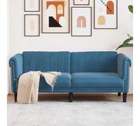 IBUQDDV Divano a 2 posti in velluto blu dal design moderno con tessuto morbido e gambe di sostegno stabili per il soggiorno, confortevole seduta grazie alla spessa imbottitura sul sedile, braccioli