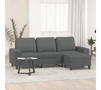 IBUQDDV Divano a 3 posti con sgabello, grigio scuro, 180 cm, rivestimento in tessuto dal design moderno, confortevole e durevole, traspirante, struttura in metallo compensato