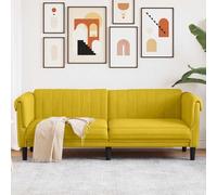 IBUQDDV Divano a 3 posti in velluto giallo, design moderno con tessuto morbido e gambe di sostegno stabili per il soggiorno, confortevole seduta grazie alla spessa imbottitura sul sedile, braccioli