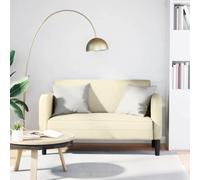 IBUQDDV Divano a due posti, color crema, 110 cm, in similpelle, design moderno con anima in piuma e schiuma, durevole divano soggiorno per relax e comfort, struttura stabile