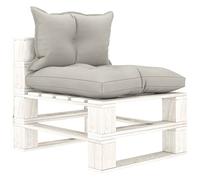 IBUQDDV Divano centrale da giardino con cuscino in legno tortora divano esterno in legno di pino dal fascino rustico per terrazza e giardino, durevole e resistente alle intemperie, comodo