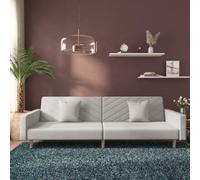 IBUQDDV Divano letto a 2 posti con 2 cuscini, grigio chiaro, in tessuto, letto per gli ospiti, soggiorno, divano letto multifunzionale, combinazione di letti