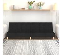 IBUQDDV Divano letto a 2 posti in tessuto nero divano letto letto per gli ospiti letto divano letto letto con 2 schienali separati per soggiorno e ufficio traspirante durevole e confortevole divano