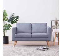 IBUQDDV Elegante divano a 2 posti in grigio chiaro con ampia seduta e spessa cuscino imbottito per il massimo comfort di seduta, rivestimento in tessuto resistente di alta qualità, rimovibile