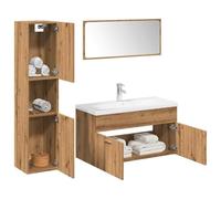 IBUQDDV Elegante mobiletto da bagno in legno con ripiano per lavabo, resistente all'umidità e alla deformazione, ampio spazio con pratica porta, leggero