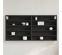 IBUQDDV Elegante Vetrina Sospesa in Legno Multistrato Classica, Mobile Pensile con 10 Ripiani per Soggiorno e Camera, Capacità di Carico 60 kg, Colore Nero, Dimensioni 100x8.5x50 cm