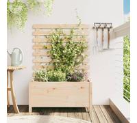 IBUQDDV Fioriera Giardino in Legno Massello Pino con Rastrelliera Integrata 79x39,5x114cm per Piante Rampicanti e Fiori, Contenitore Pratico per Coltivazione, Struttura Rustica