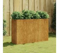IBUQDDV Fioriera Rialzata da Giardino in Acciaio Corten 120x40x80 cm con Design Aperto e Supporto Interno per Piante, Ideale per Orto e Decorazione Esterna, Materiale Durevole
