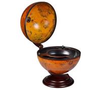 IBUQDDV Globo Minibar - Scaffale per bottiglie in legno di eucalipto, girevole con carta nautica, decorazione per vino, liquori e bicchieri antichi affreschi opera d'arte per la casa