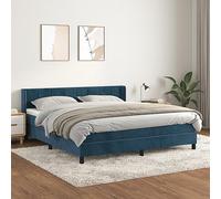 IBUQDDV Letto a Piattaforma Bed Telai per letti Struttura letto Giroletto a Molle con Materasso Blu Scuro 180x200 cm in Velluto