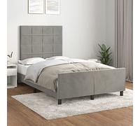 IBUQDDV Letto a Piattaforma Bed Telai per letti Struttura letto Giroletto con Testiera Grigio Chiaro 120x200 cm in Velluto