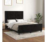 IBUQDDV Letto a Piattaforma Bed Telai per letti Struttura letto Giroletto con Testiera Nero 140x200 cm in Velluto