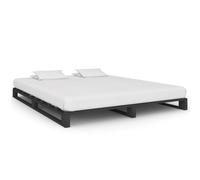 IBUQDDV Letto a Piattaforma Struttura letto Bed Telai per letti Giroletto in Pallet Grigio Legno Massello di Pino 160x200 cm