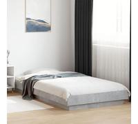 IBUQDDV Letto a Piattaforma Struttura letto Telai per letti Giroletto Luci LED Grigio Cemento 90x200cm in Legno Multistrato per Camera da Letto