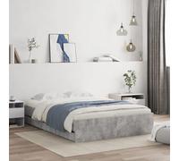 IBUQDDV Letto a Piattaforma Telai per letti Bed Struttura letto Giroletto Cassetti Grigio Cemento 135x190 cm Legno Multistrato per camere da letto e hotel